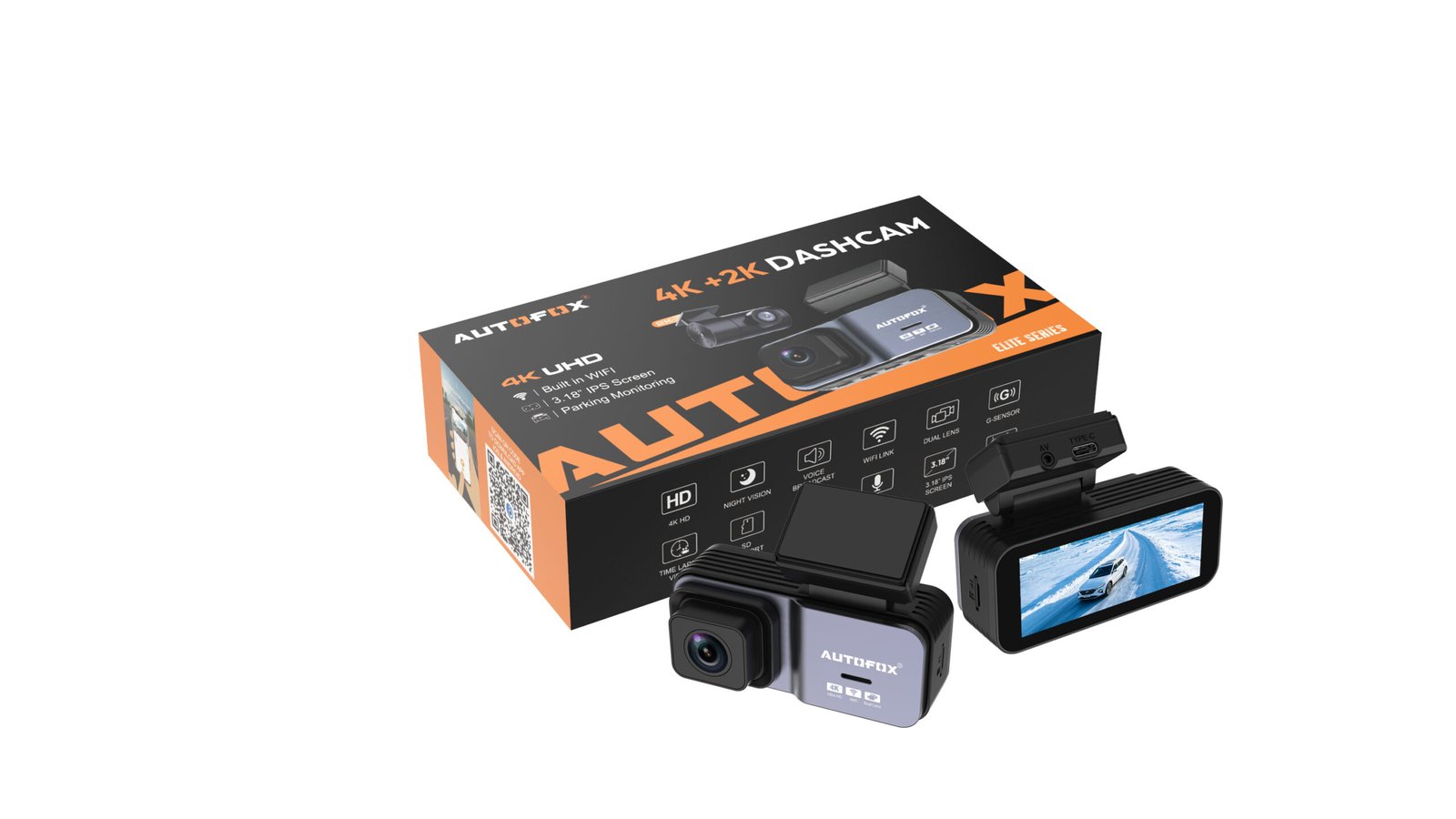 Autofox Dashcam 4K+2K