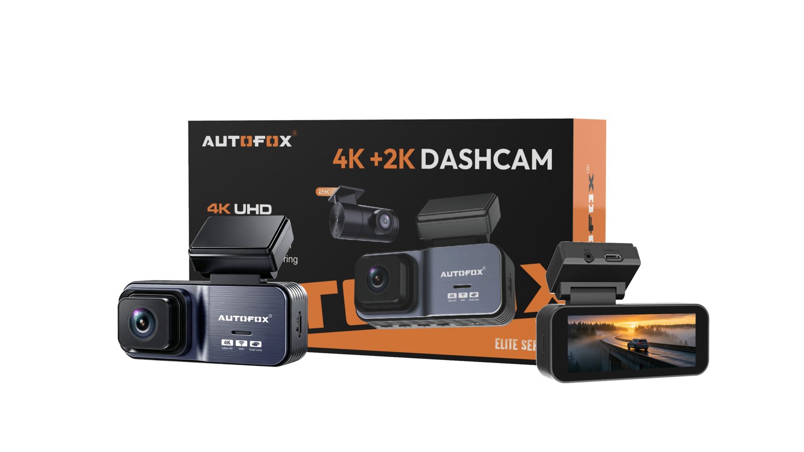 Autofox Dashcam 4K+2K
